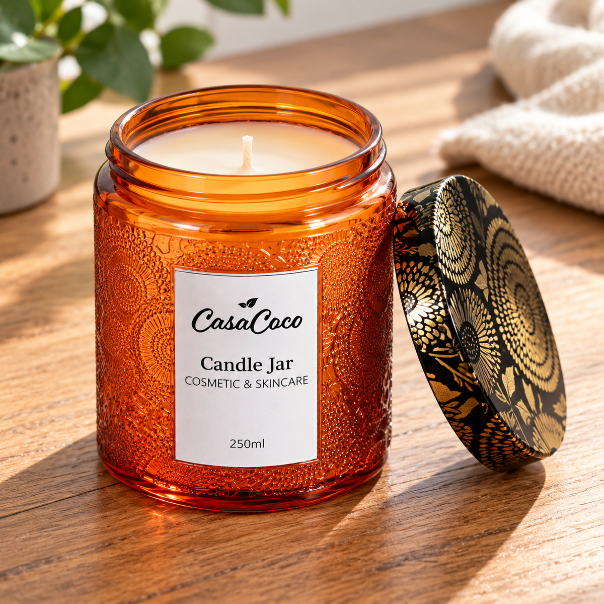 Glass Candle Jar With Lid