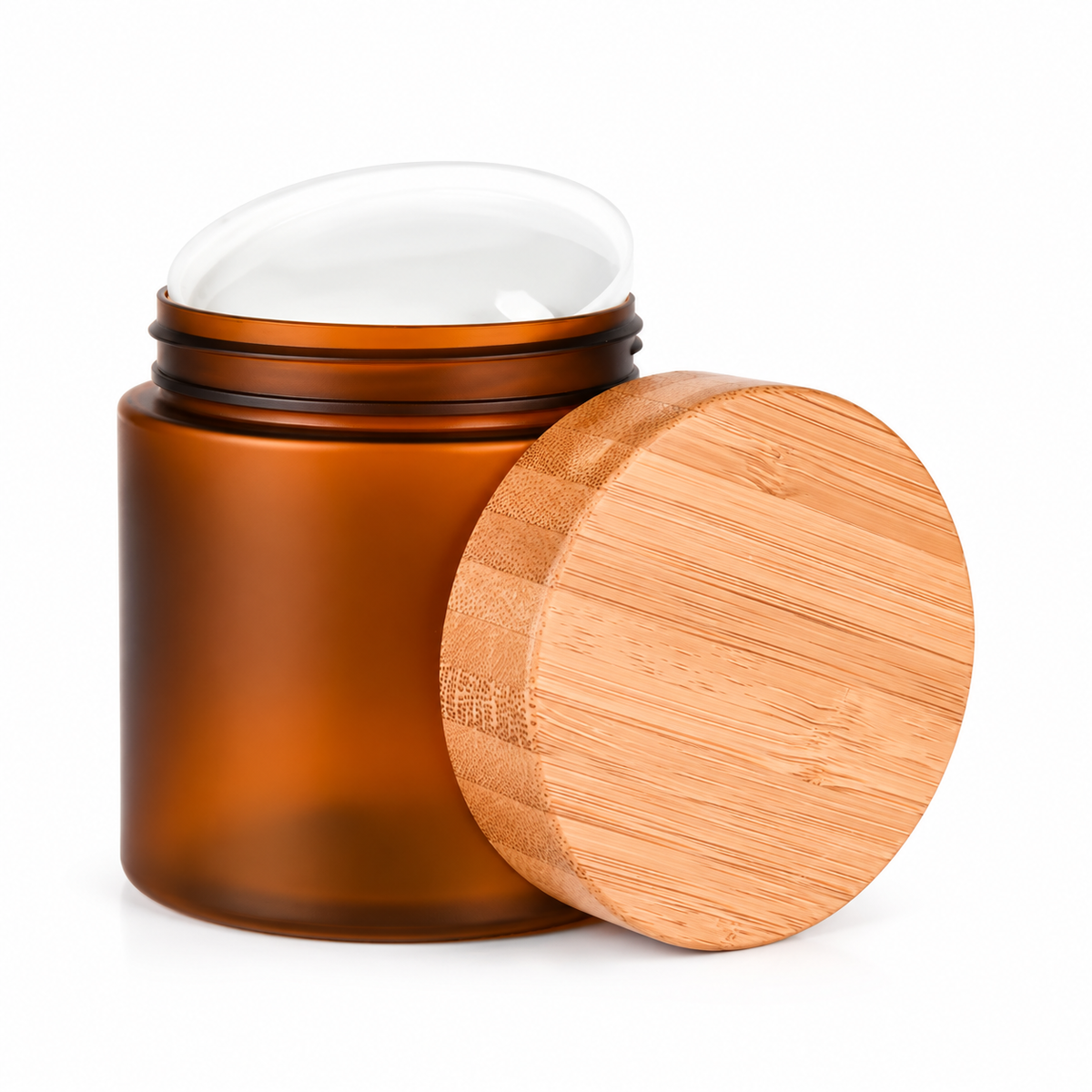 Plastic Amber Frosted Jar