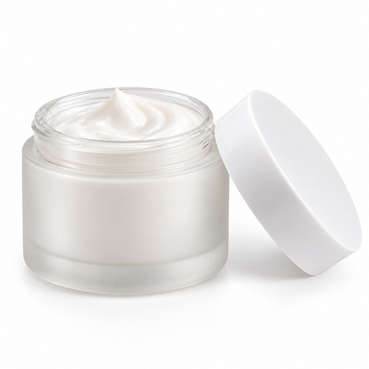 White Frosted Glass Jar